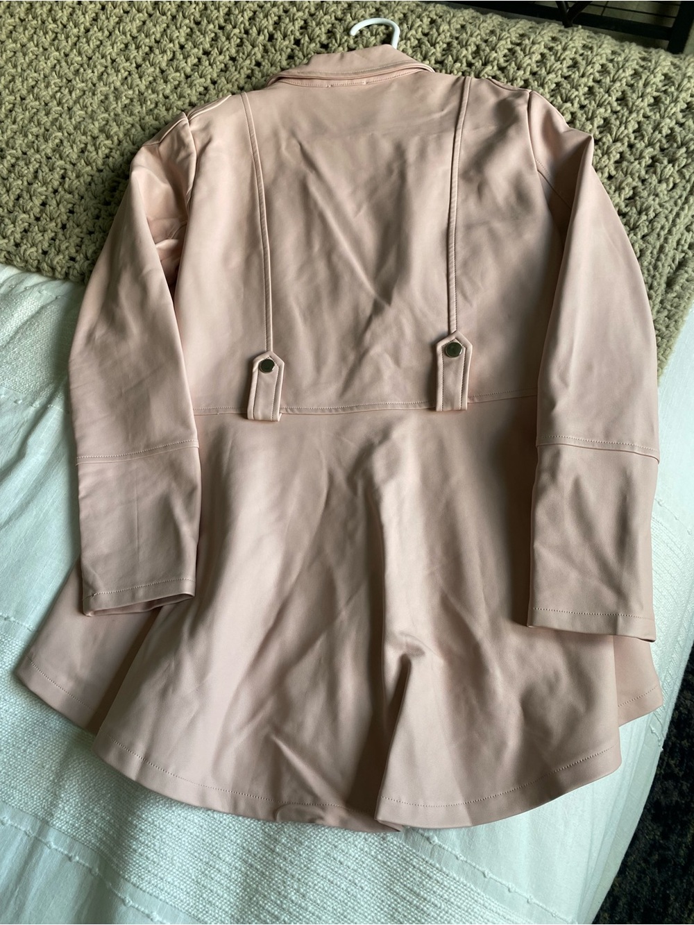 VENUS Pink Peplum Faux Leather Jacket